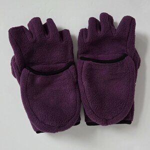 EMS Fingerless Fleece Mitten Gloves Half Full Finger Purple Women XS or Child